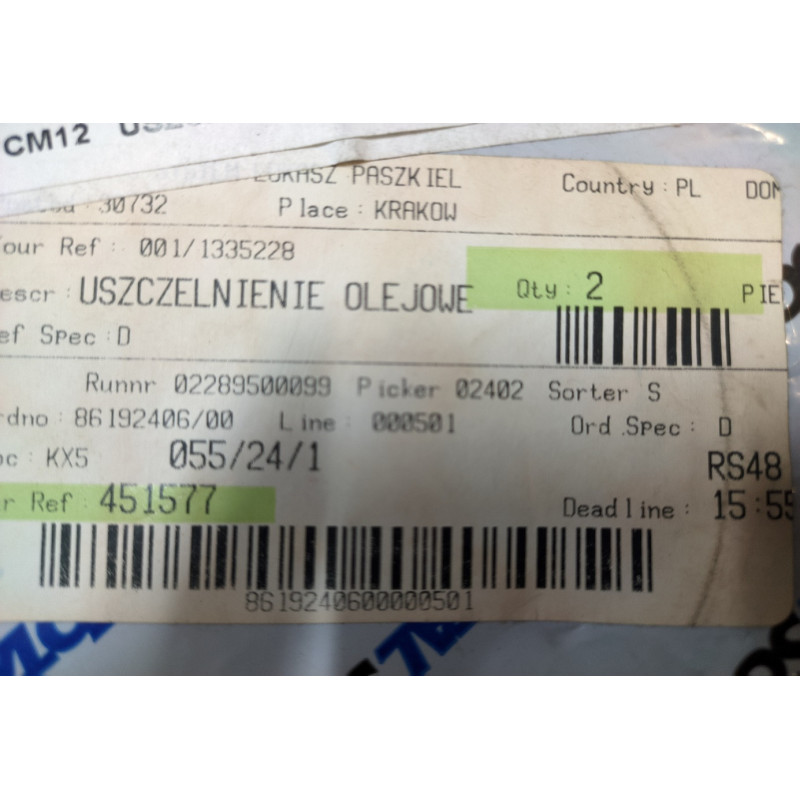 CM12 USZCZELNIENIE 1335228 ALTHA nr kat: 0 CM12 USZCZELNIENIE 1335228 ALTHA nr kat: 0