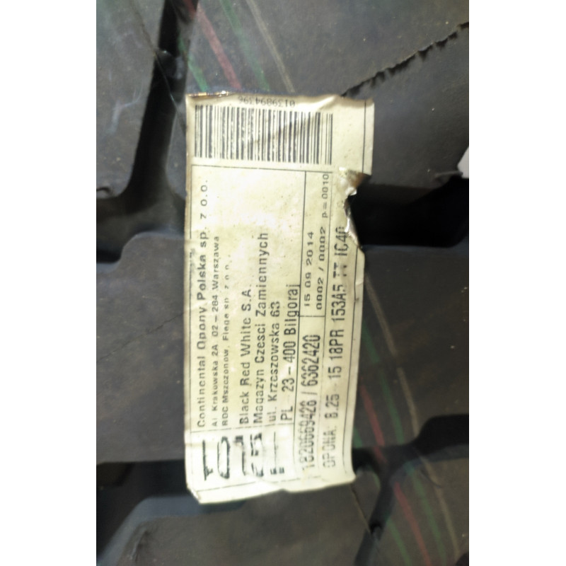 Opona pneumatyczna Continental 8.25-15 18PR 153A5 TT IC40 nr kat: 0 Opona pneumatyczna Continental 8.25-15 18PR 153A5 TT IC40 nr kat: 0